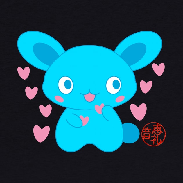 Blue Bunny with hearts by EV Visuals